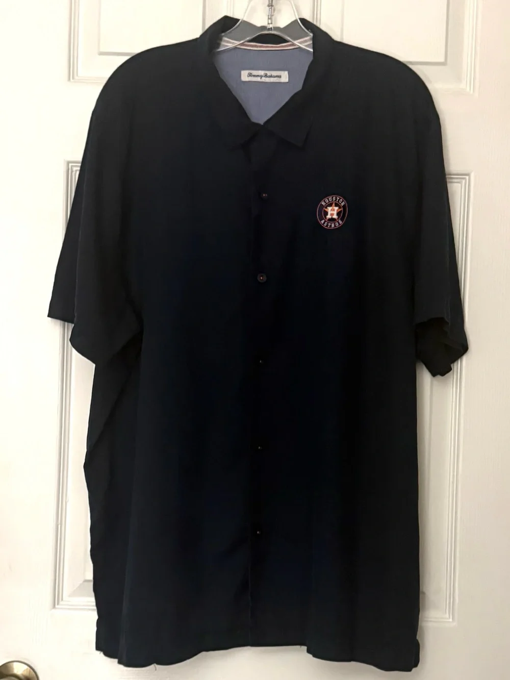 Tommy Bahama MLB Clutch Play Houston Astros Button Down Silk Blue Shirt Men’s XL